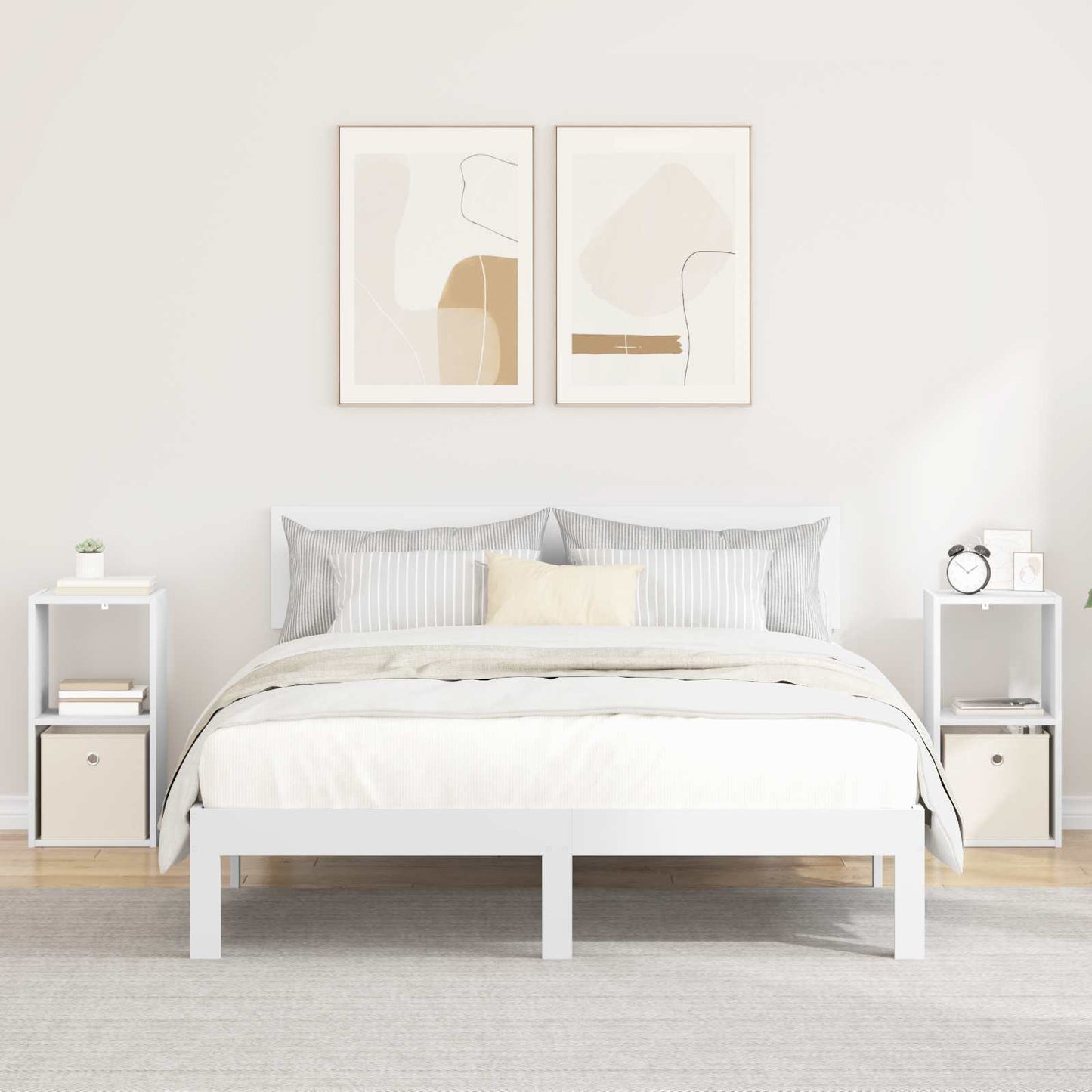 Nattbord 2 pcs Hvit 30,5 x 27 x 59,5 cm Konstruert tre