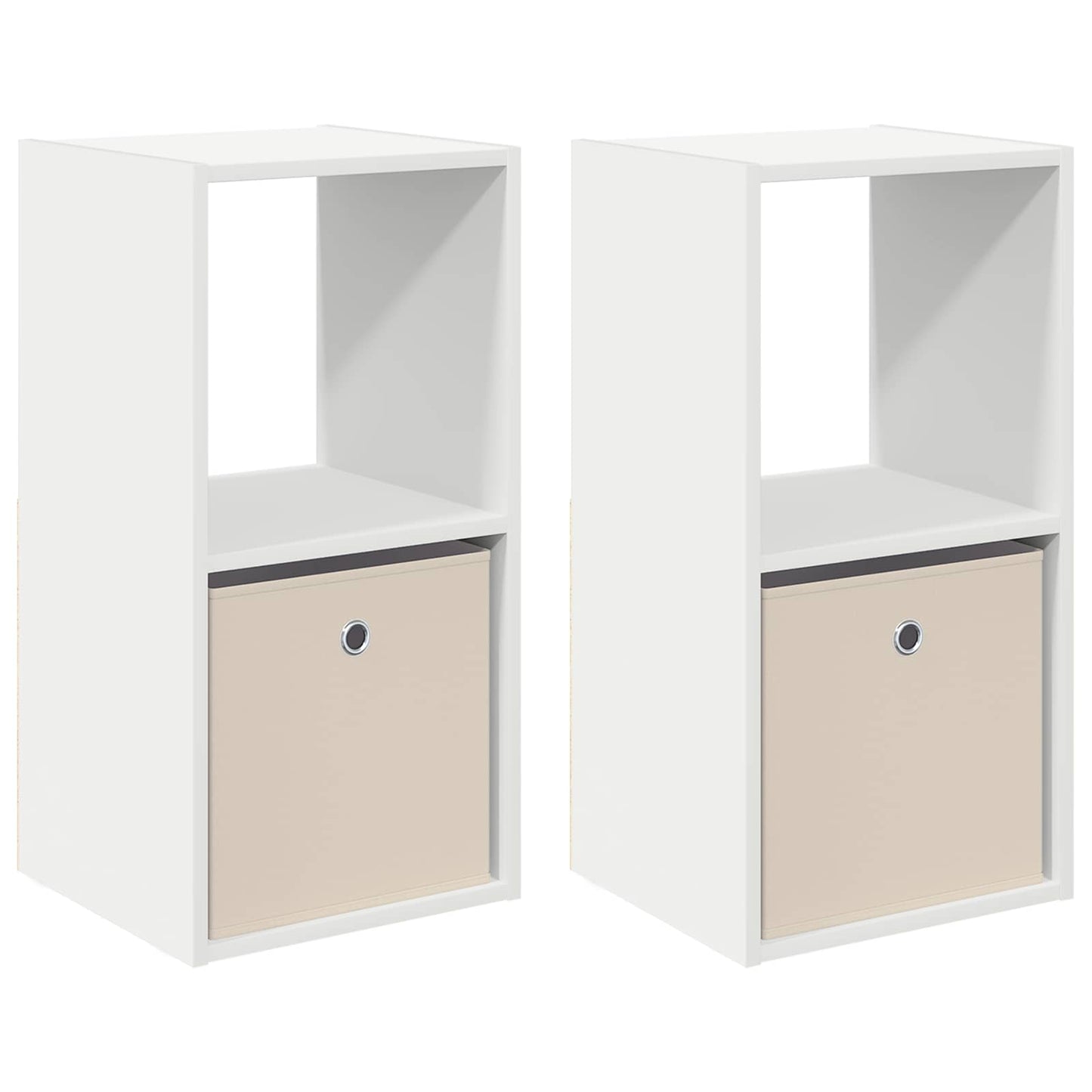 Nattbord med skuff 2 pcs Hvit 35 x 32 x 68,5 cm Konstruert tre