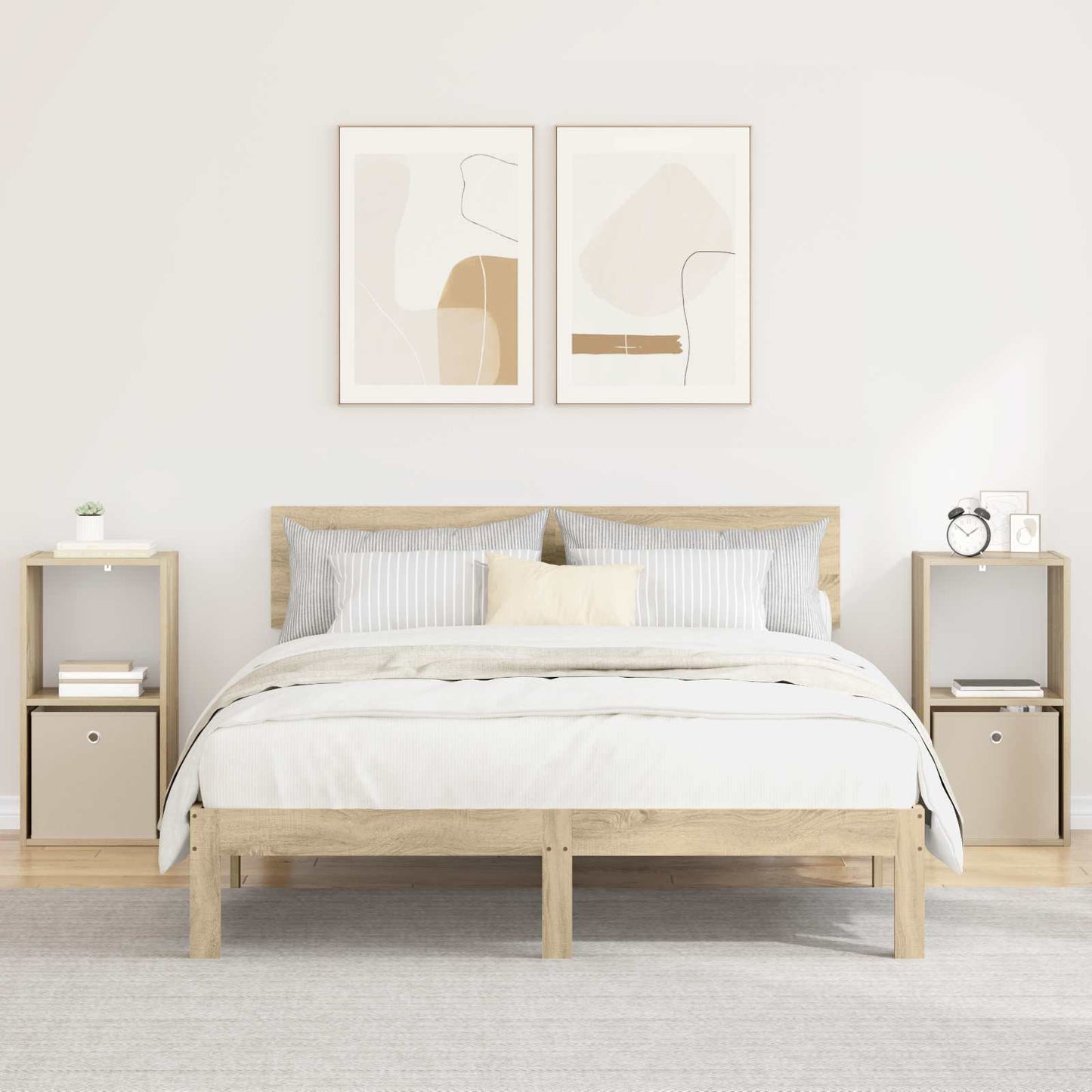 Nattbord 2 pcs Sonoma eik 35 x 32 x 68,5 cm Konstruert tre