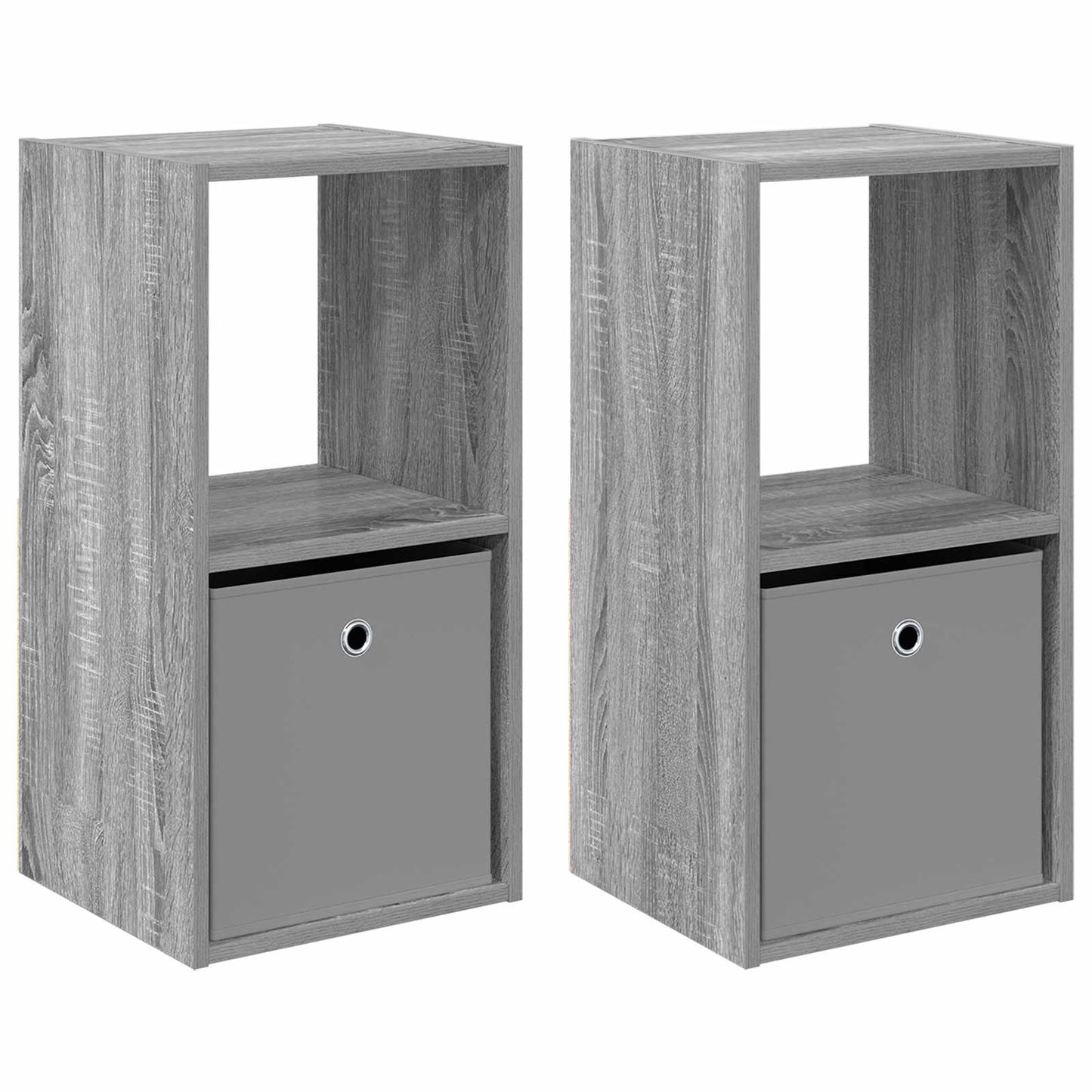 Nattbord 2 pcs Grå Sonoma 35 x 32 x 68,5 cm Konstruert tre