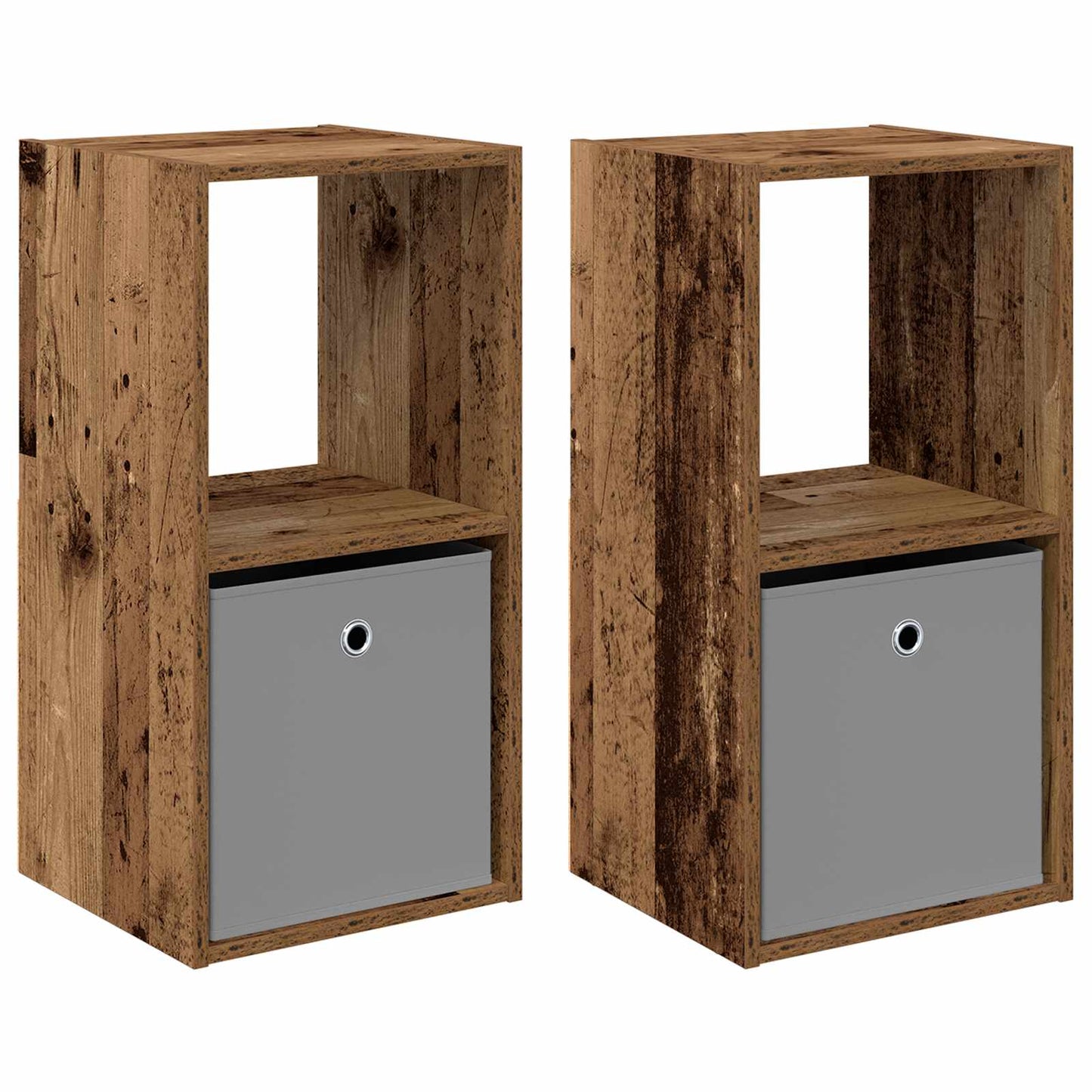Nattbord 2 pcs Gammelt tre 35 x 32 x 68,5 cm Konstruert tre
