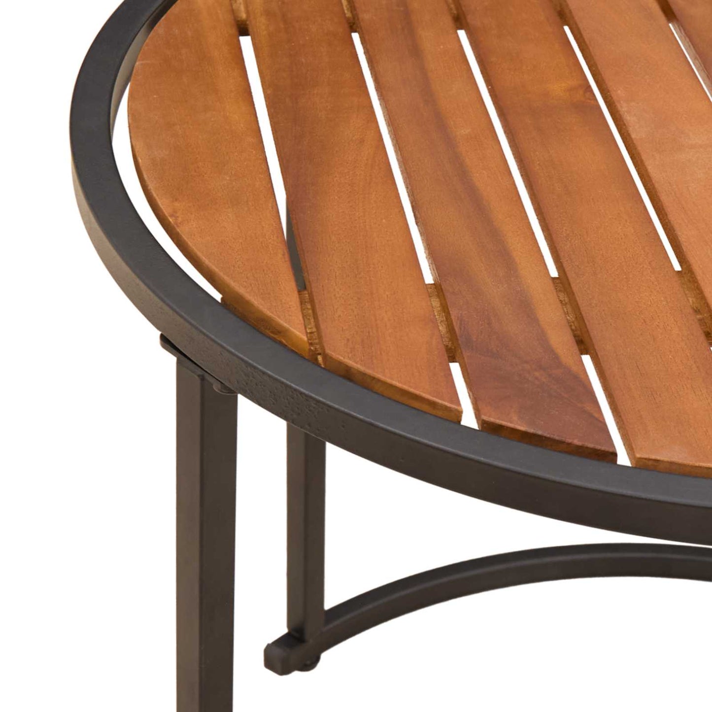 Kaffebord Sett 2 pcs Naturlig og svart 55 x 55 x 45 cm