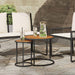 Kaffebord Sett 2 pcs Naturlig og svart 55 x 55 x 45 cm