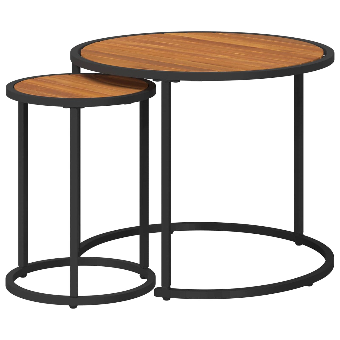 Kaffebord Sett 2 pcs Naturlig og svart 55 x 55 x 45 cm
