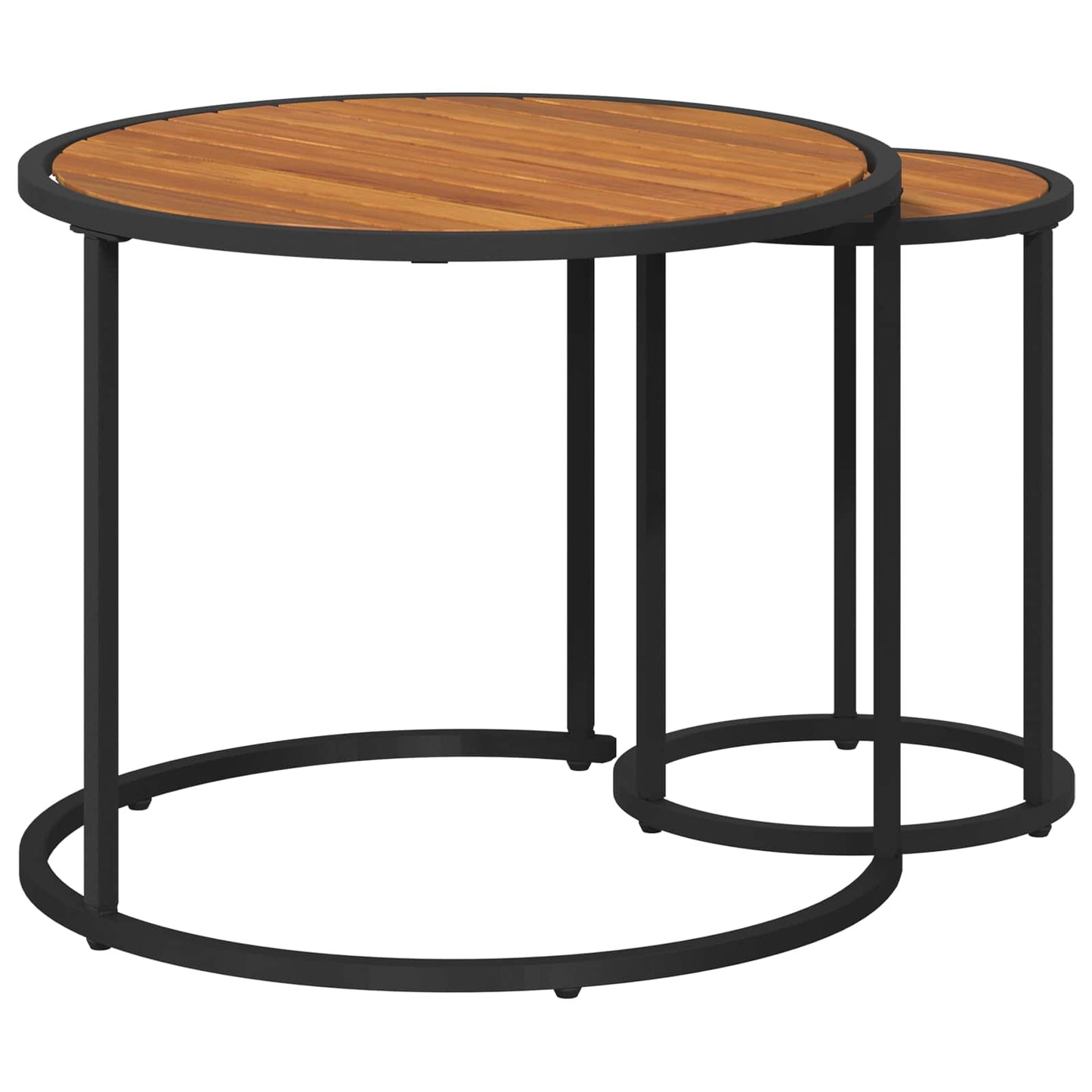 Kaffebord Sett 2 pcs Naturlig og svart 55 x 55 x 45 cm