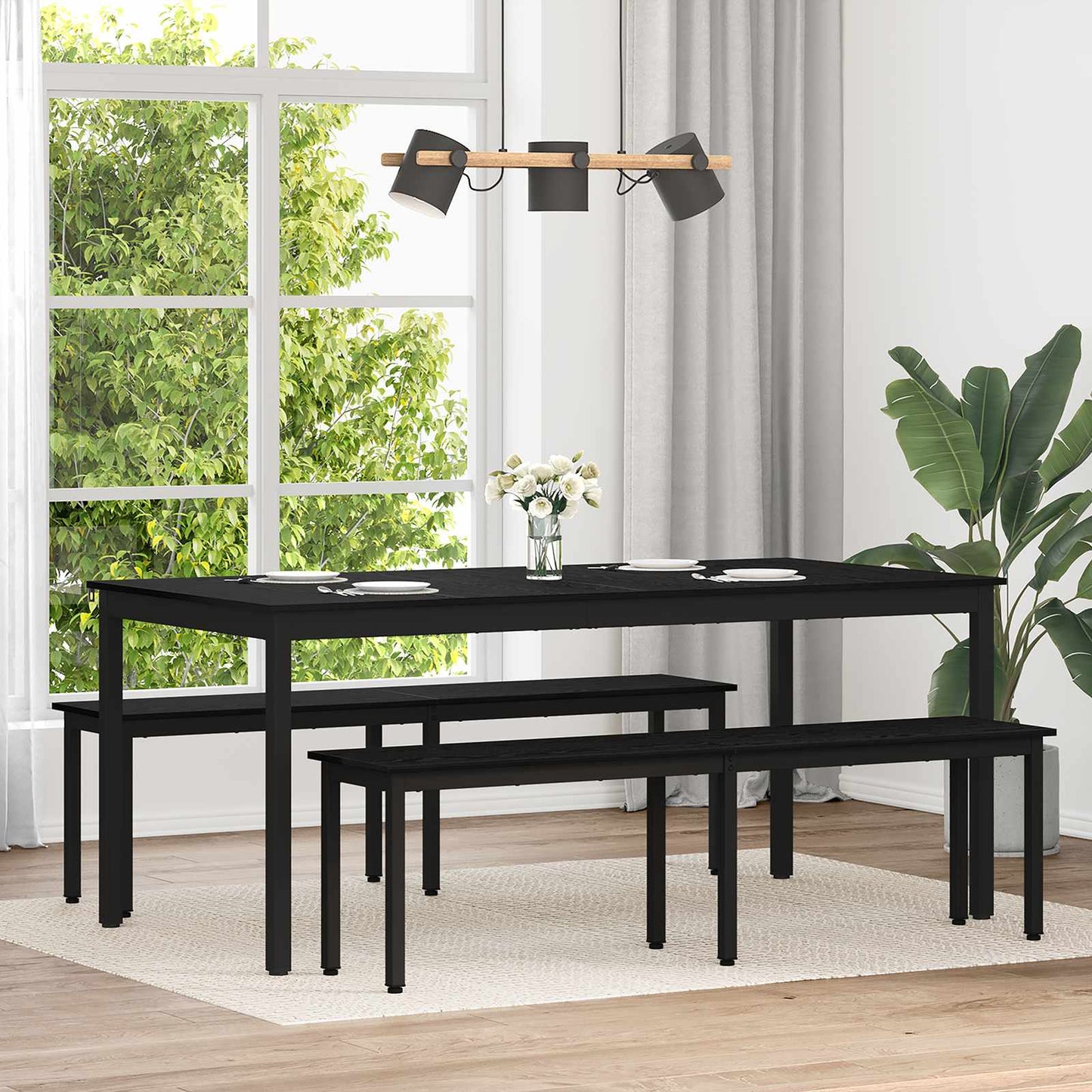 Spisebord 180 x 90 x 75 cm Konstruert tre Rektangulær