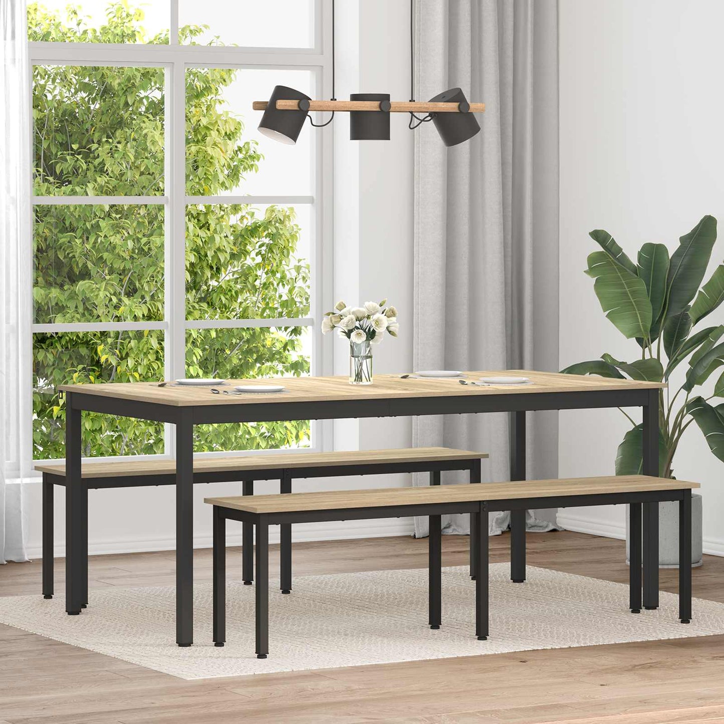 Spisebord 180 x 90 x 75 cm Konstruert tre Rektangulær