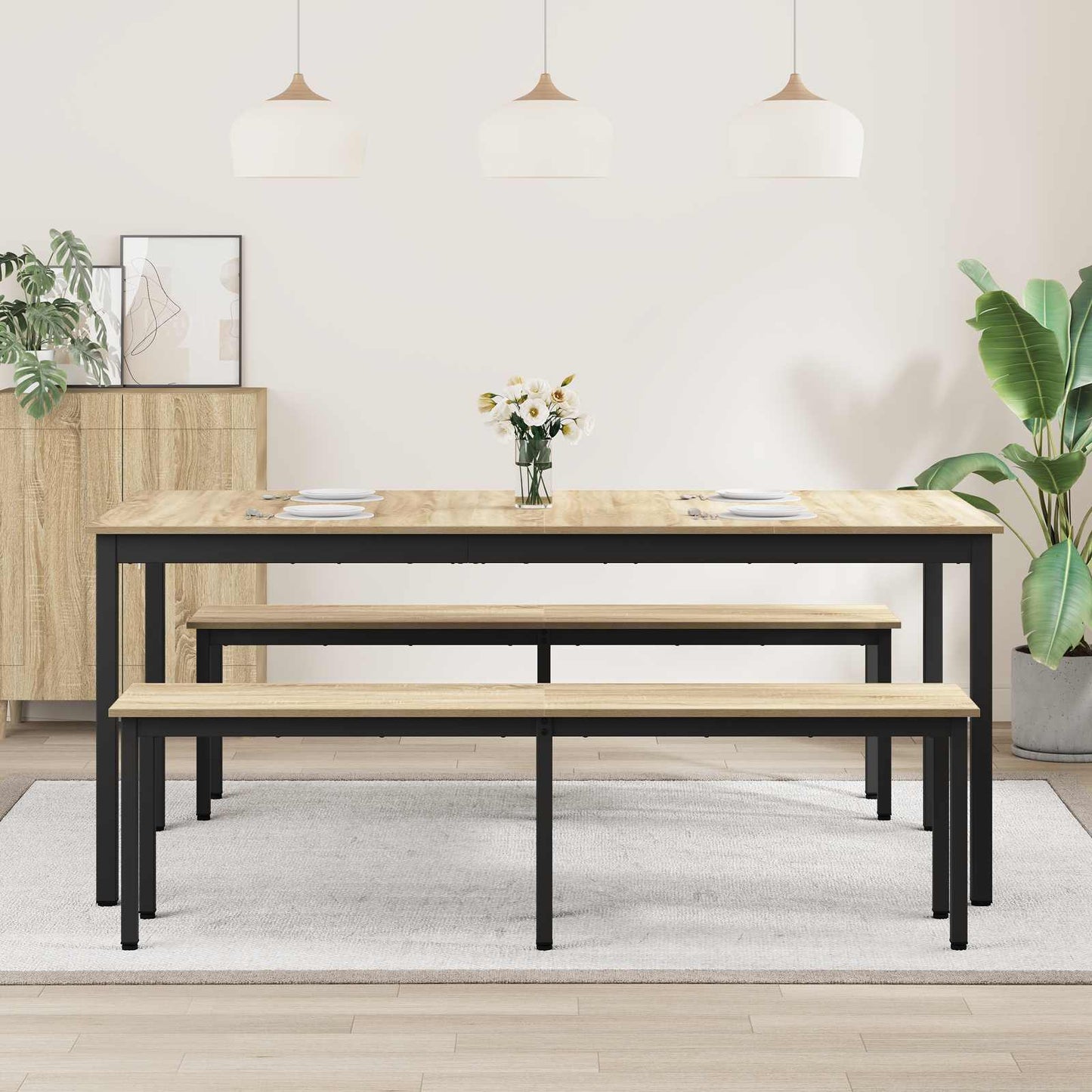Spisebord 180 x 90 x 75 cm Konstruert tre Rektangulær