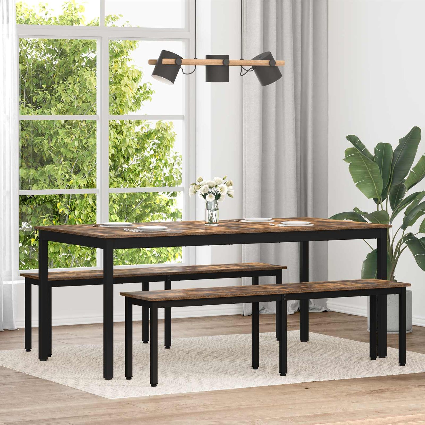 Spisebord 2 pcs 180 x 90 x 75 cm Konstruert tre