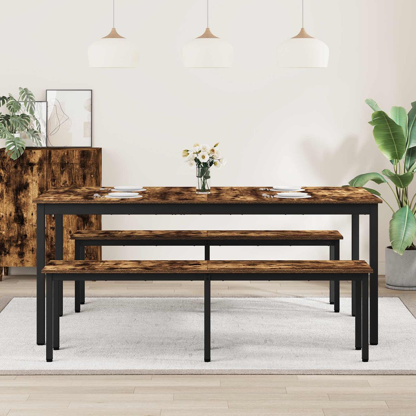 Spisebord 2 pcs 180 x 90 x 75 cm Konstruert tre