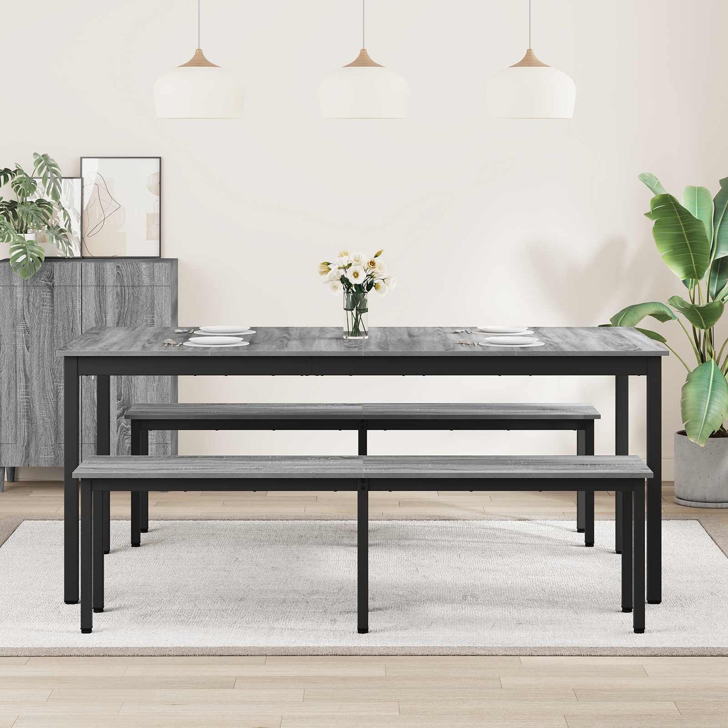 Spisebord 180 x 90 x 75 cm Konstruert tre Rektangulær