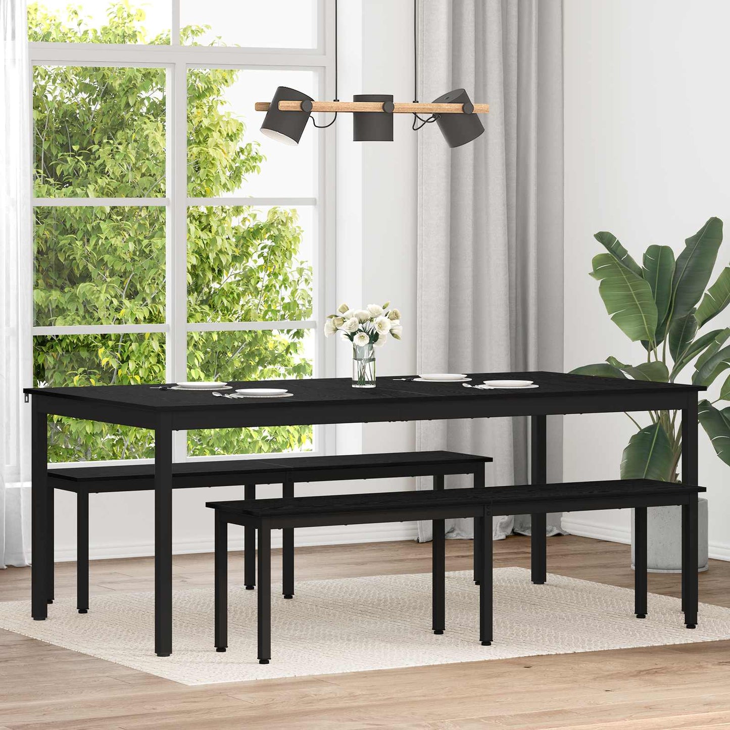 Spisebord 200 x 100 x 75 cm Konstruert tre Rektangulær