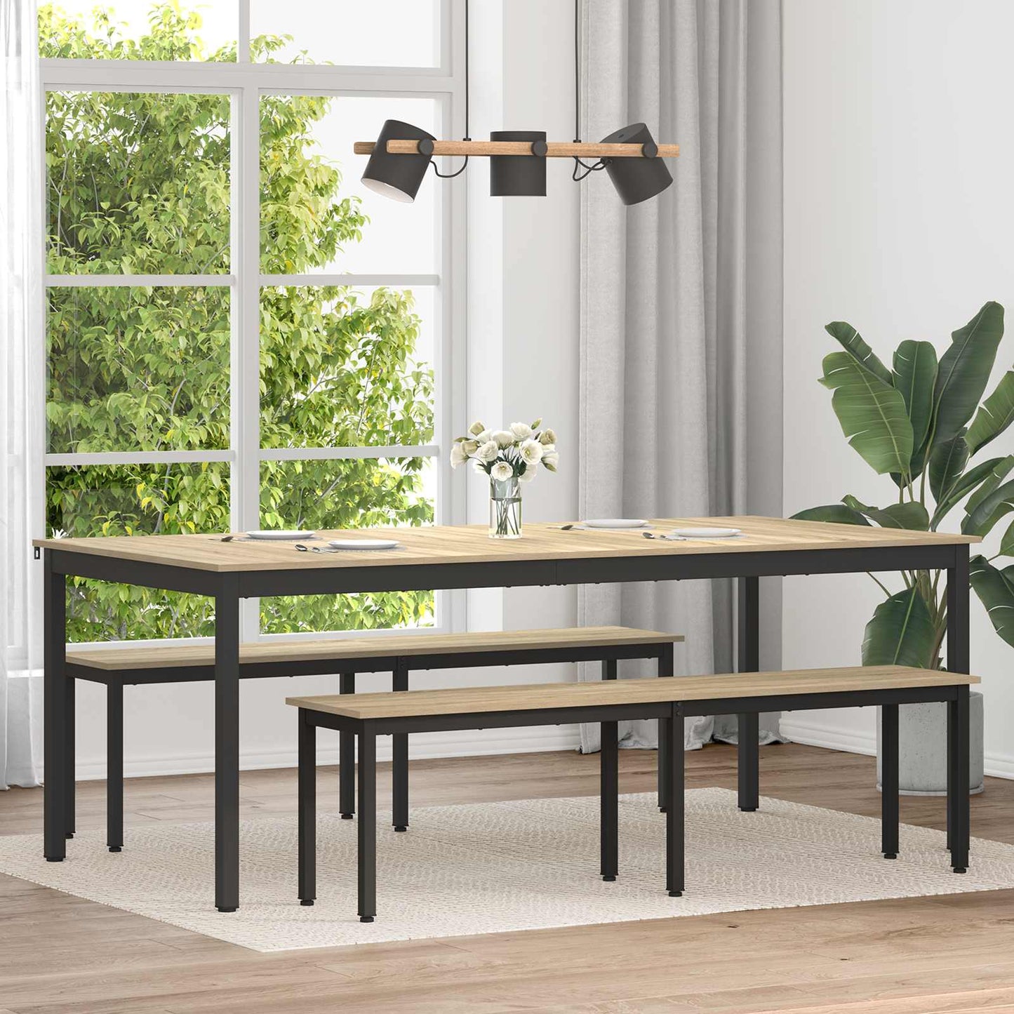 Spisebord 200 x 100 x 75 cm Konstruert tre Rektangulær