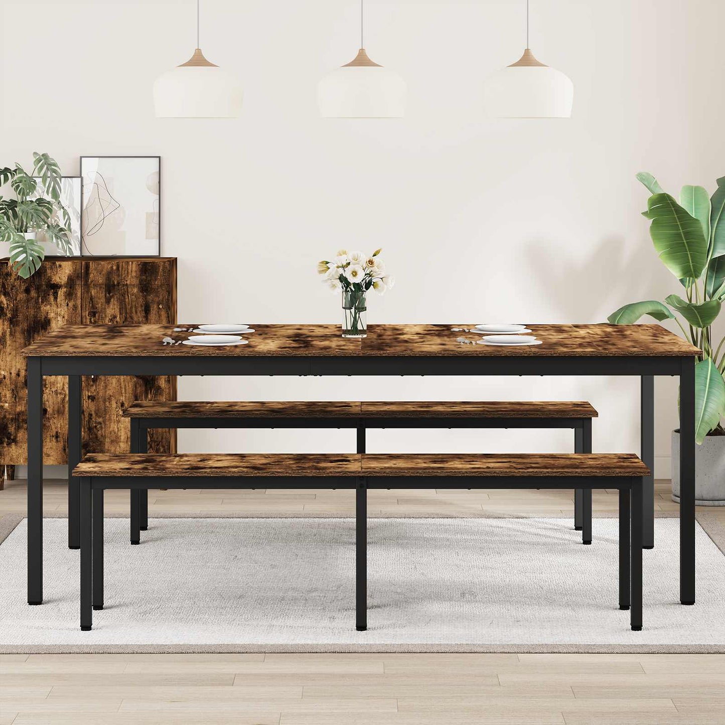 Spisebord 200 x 100 x 75 cm Konstruert tre Rektangulær