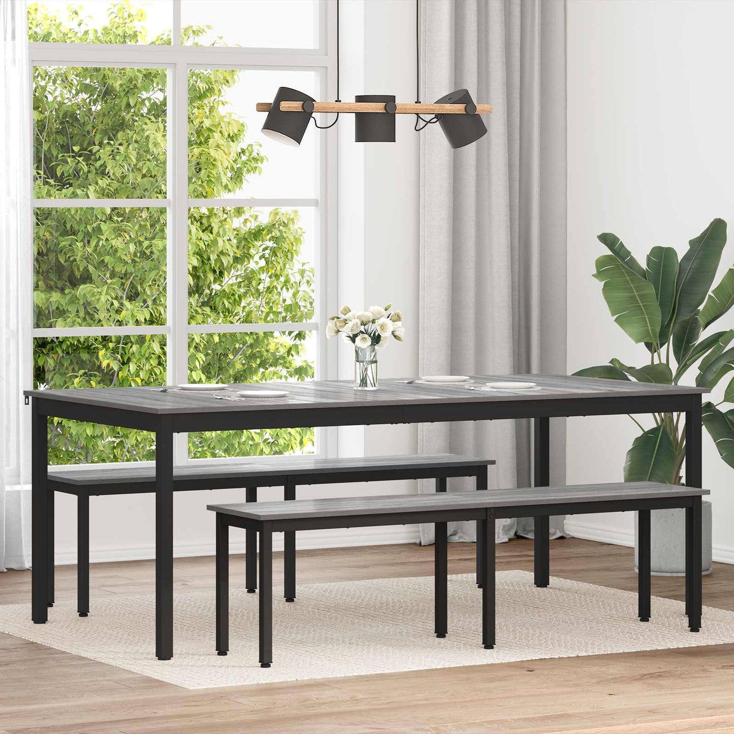 Spisebord 200 x 100 x 75 cm Konstruert tre Rektangulær