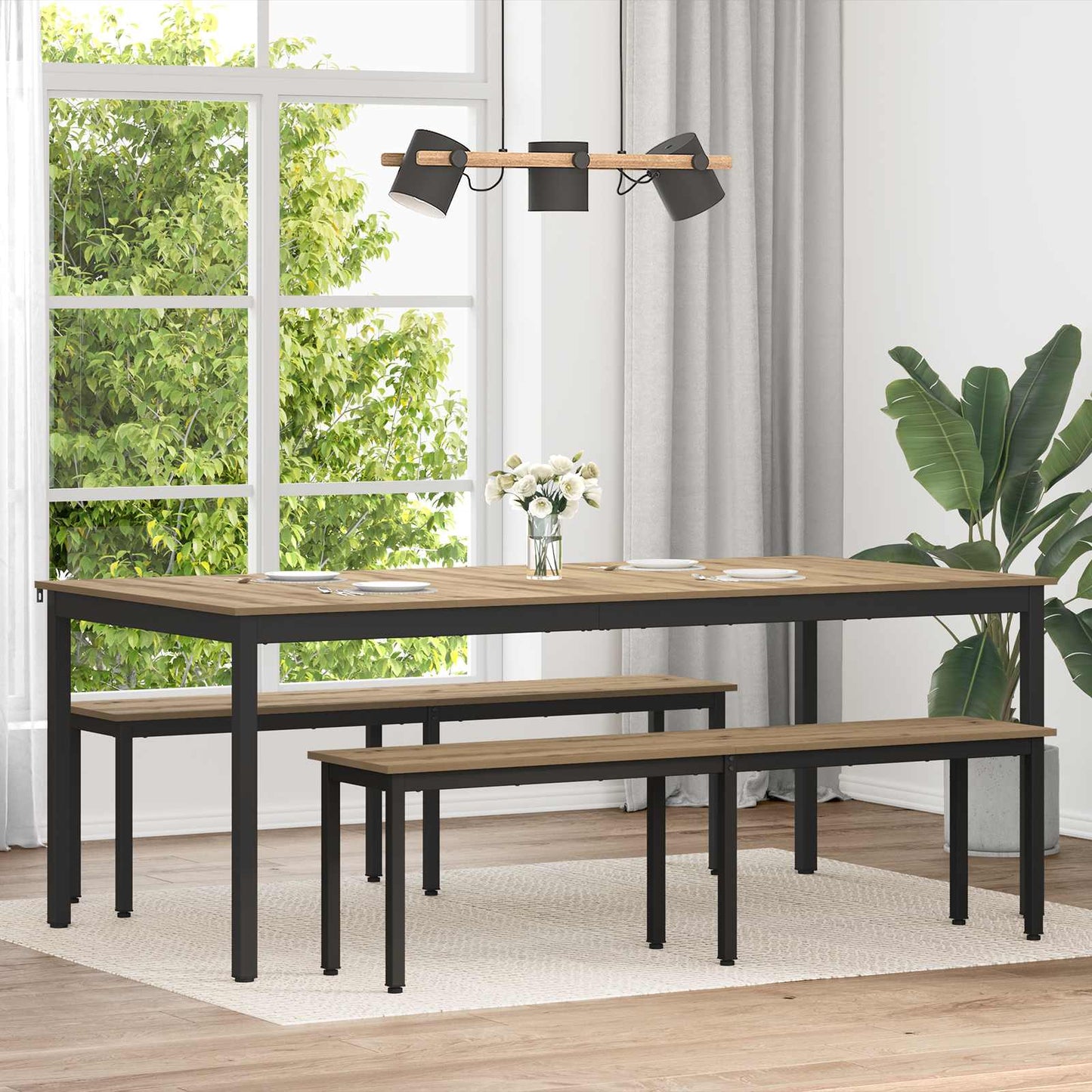 Spisebord 200 x 100 x 75 cm Konstruert tre Rektangulær