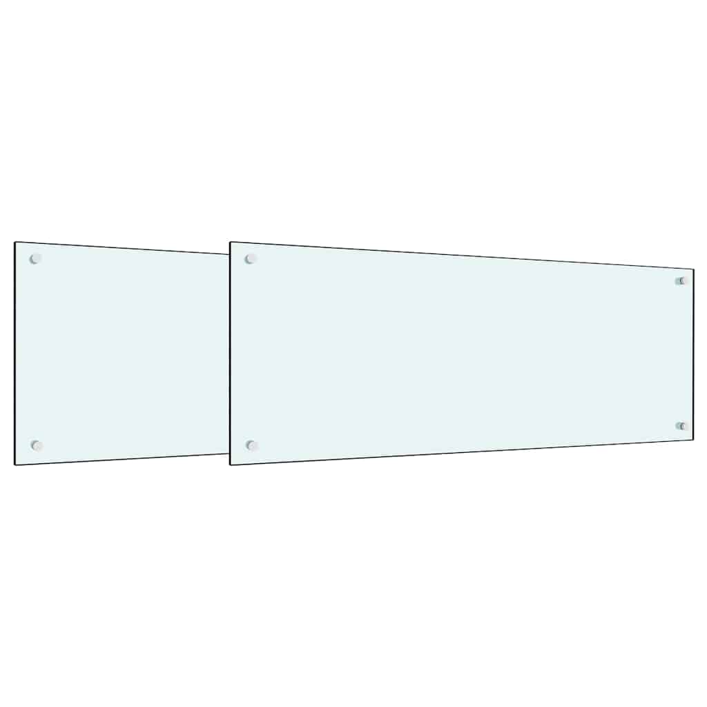 Kjøkkenbenkplate 2 pcs Hvit 100 x 40 cm herdet glass