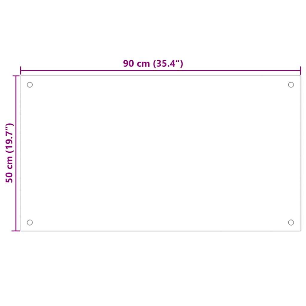 Kjøkkenbakplate 2 pcs Gjennomsiktig 90 x 50 cm herdet glass vidaXL