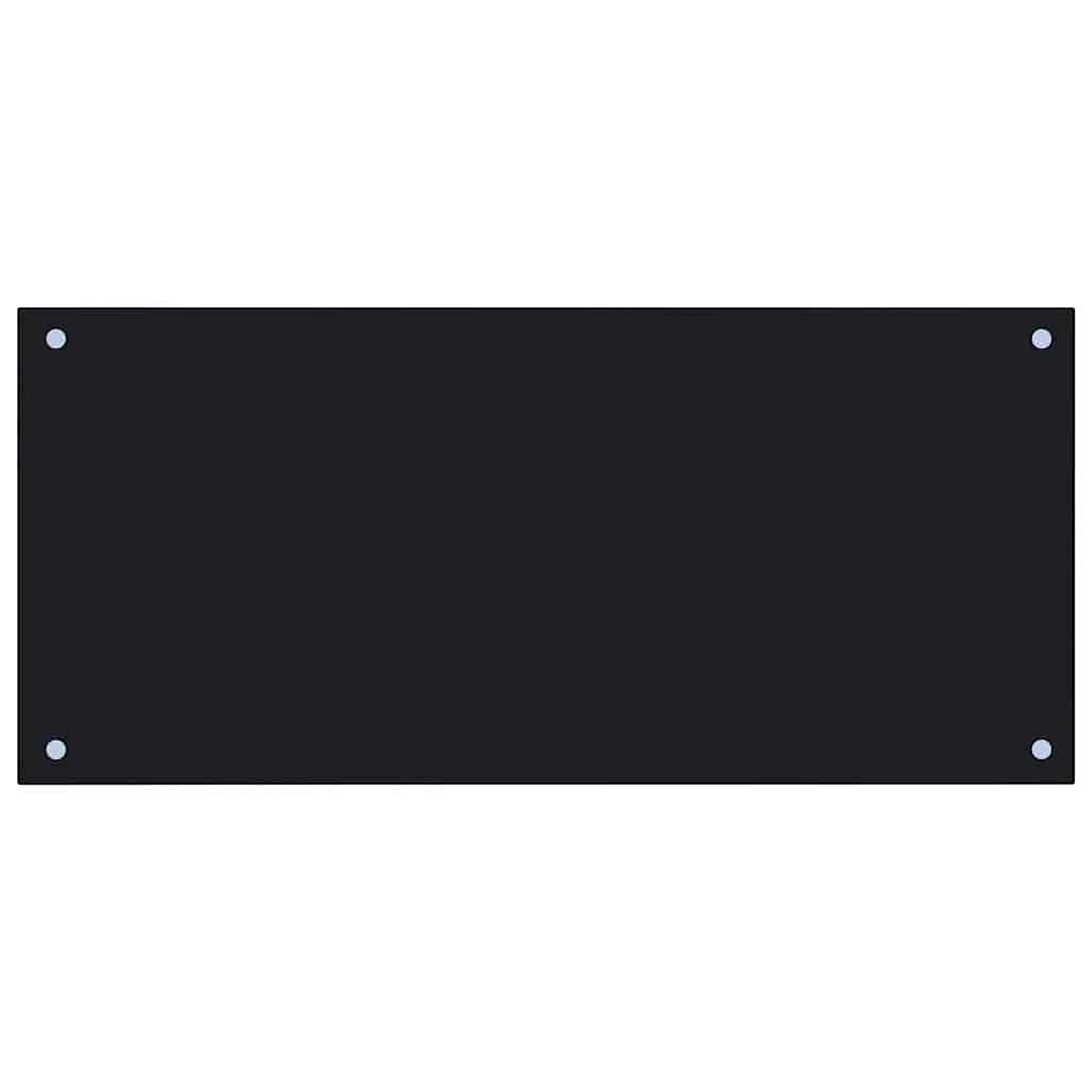 Kjøkkenbenkplate 2 pcs Svart 90 x 40 cm herdet glass