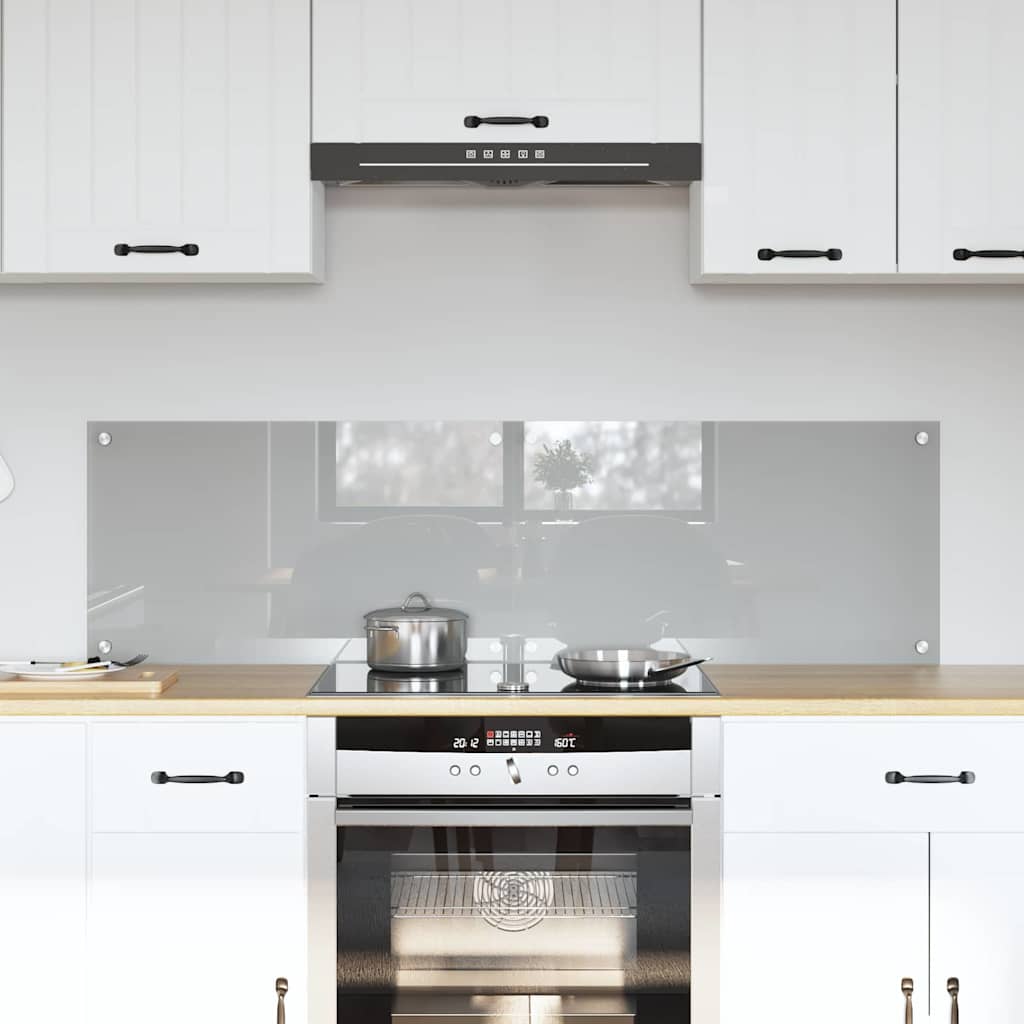 Kjøkkenbakplate 2 pcs Lysegrå 70 x 40 cm herdet glass vidaXL