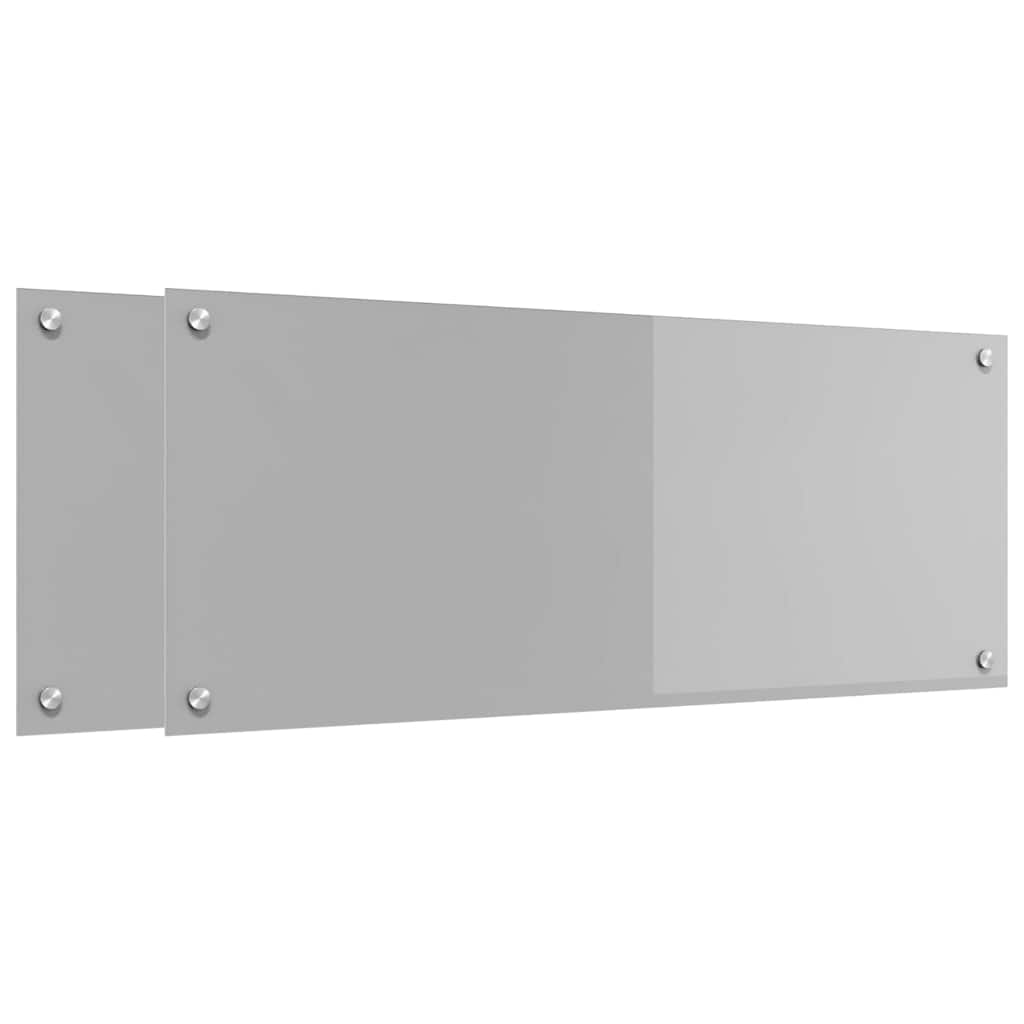 Kjøkkenbenkplate 2 pcs Lysegrå 100 x 40 cm herdet glass