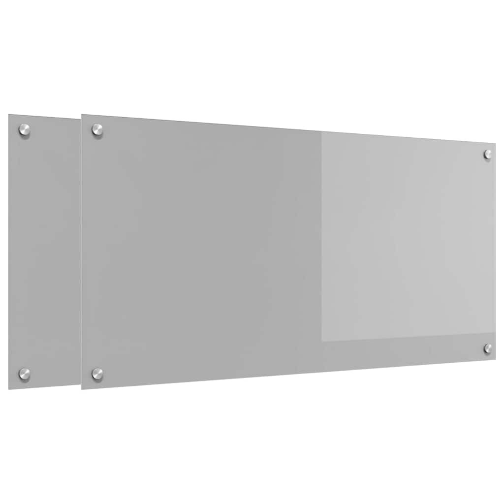 Kjøkkenbenkplate 2 pcs Lysegrå 100 x 50 cm herdet glass