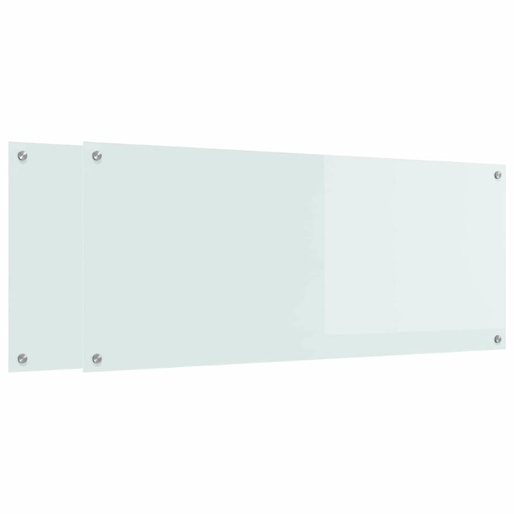 Kjøkkenbenkplate 2 pcs Hvit 120 x 50 cm herdet glass
