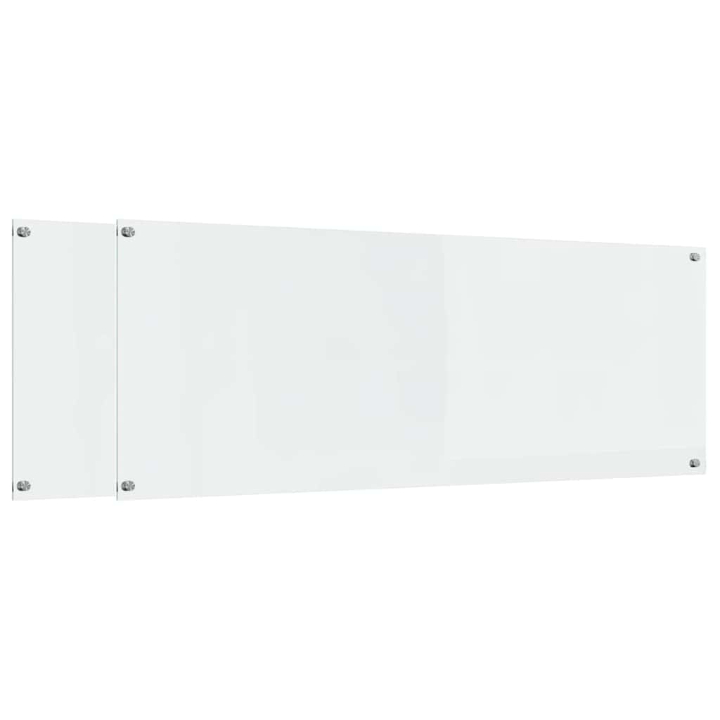 Kjøkkenbakplate 2 pcs Gjennomsiktig 110 x 40 cm herdet glass vidaXL