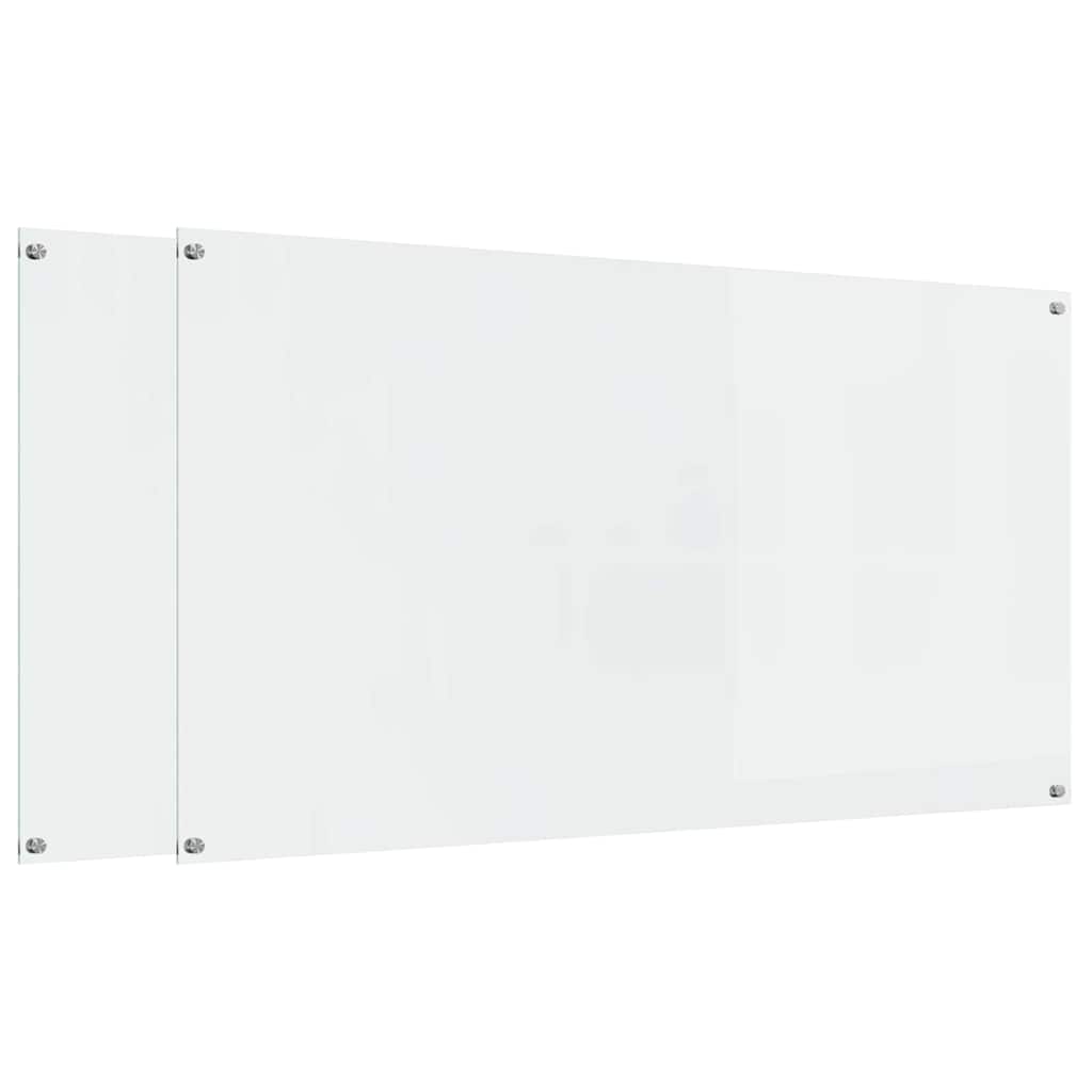 Kjøkkenbenkplate 2 pcs Gjennomsiktig 110 x 60 cm herdet glass