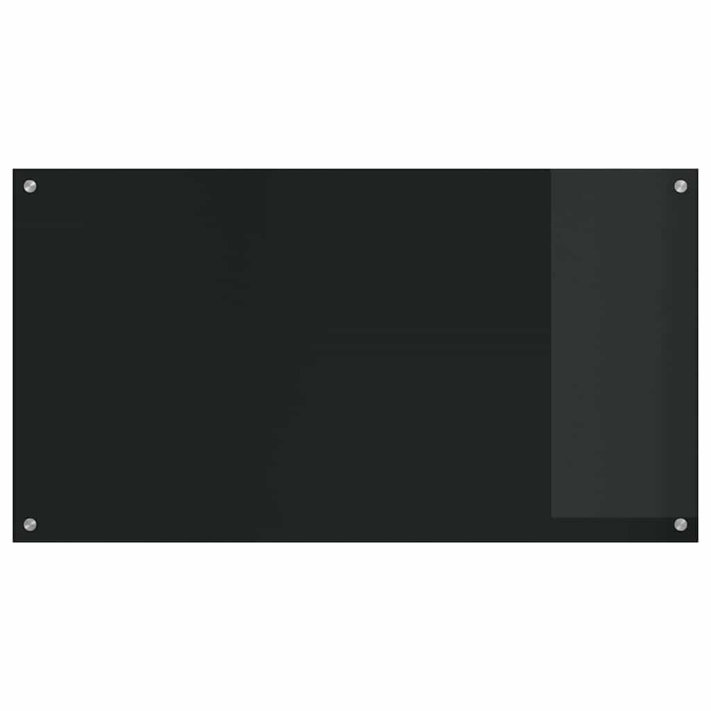 Kjøkkenbenkplate 2 pcs Svart 110 x 60 cm herdet glass