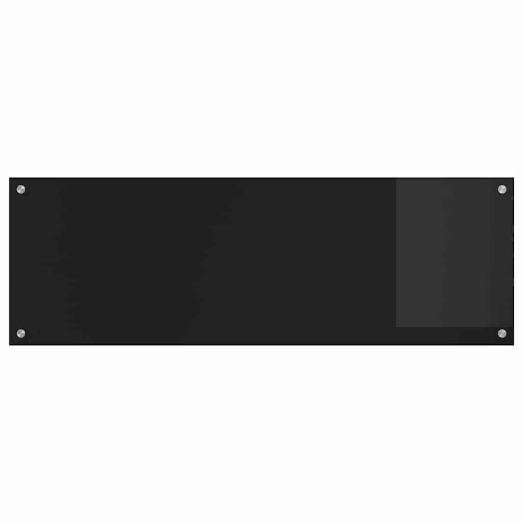 Kjøkkenbenkplate 2 pcs Svart 120 x 40 cm herdet glass