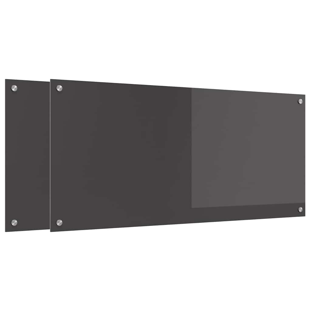 Kjøkkenbenkplate 2 pcs Mørkegrå 110 x 50 cm herdet glass