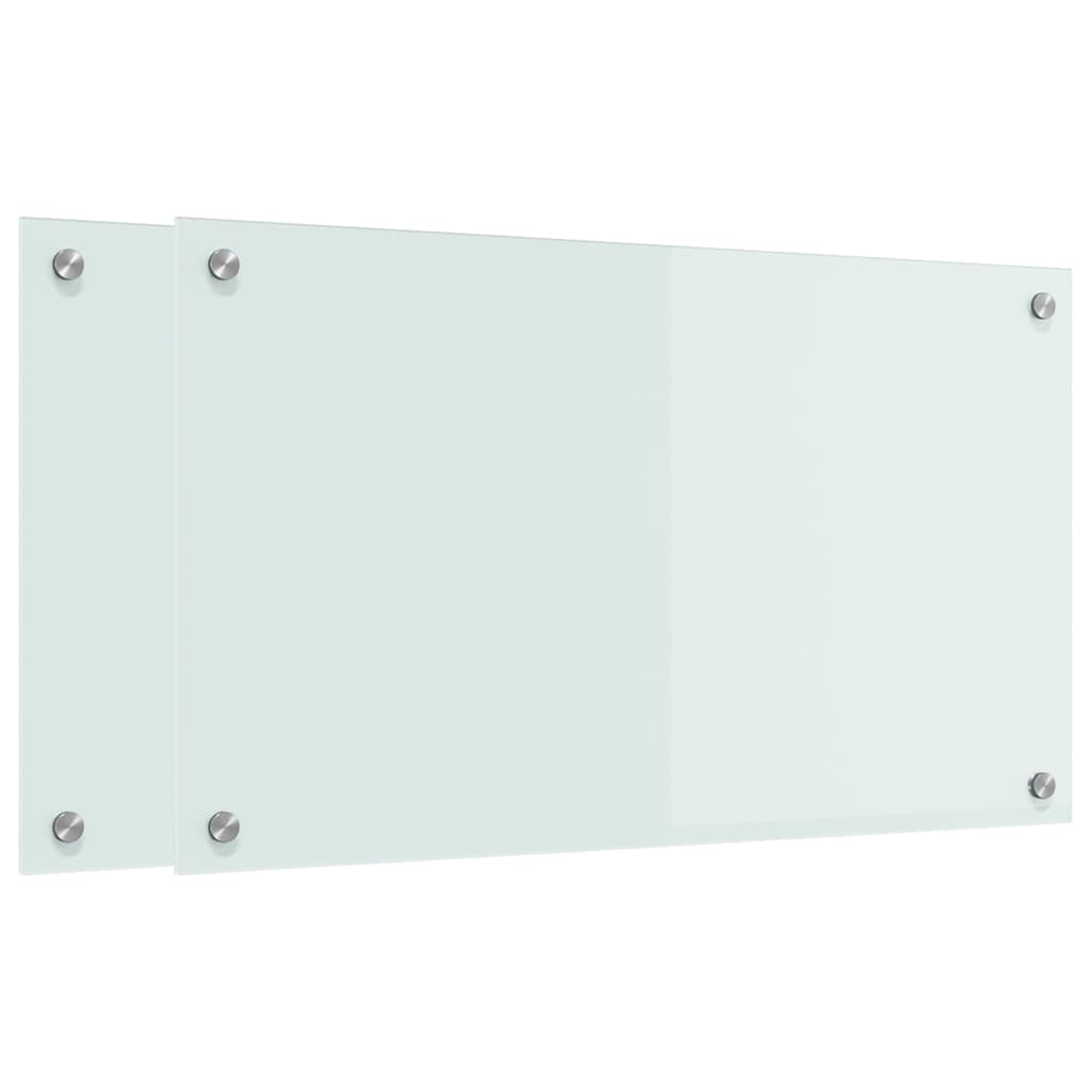Kjøkkenbenkplate 2 pcs Hvit 70 x 40 cm herdet glass