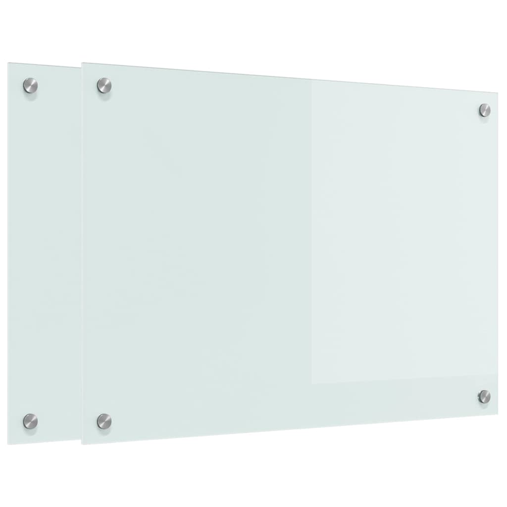 Kjøkkenbenkplate 2 pcs Hvit 70 x 50 cm herdet glass