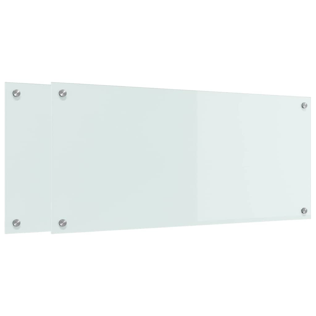 Kjøkkenbenkplate 2 pcs Hvit 90 x 40 cm herdet glass