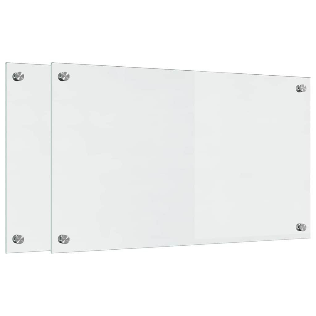 Kjøkkenbenkplate 2 pcs Gjennomsiktig 70 x 40 cm herdet glass