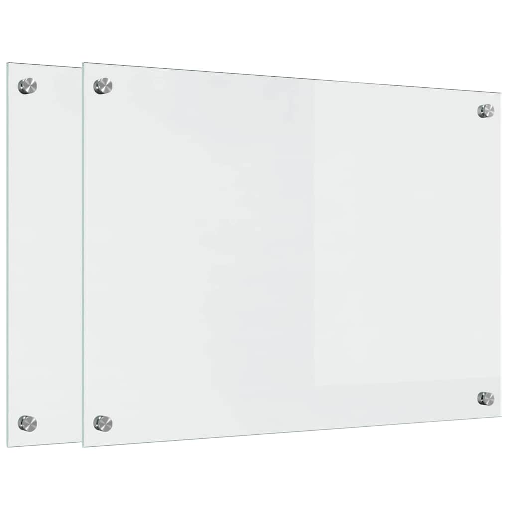 Kjøkkenbenkplate 2 pcs Gjennomsiktig 70 x 50 cm herdet glass