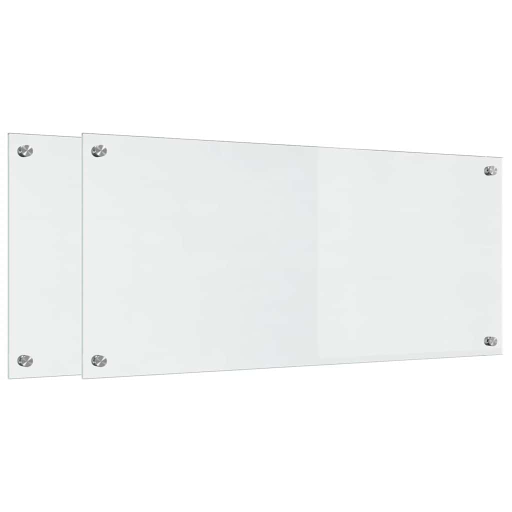 Kjøkkenbenkplate 2 pcs Gjennomsiktig 90 x 40 cm herdet glass