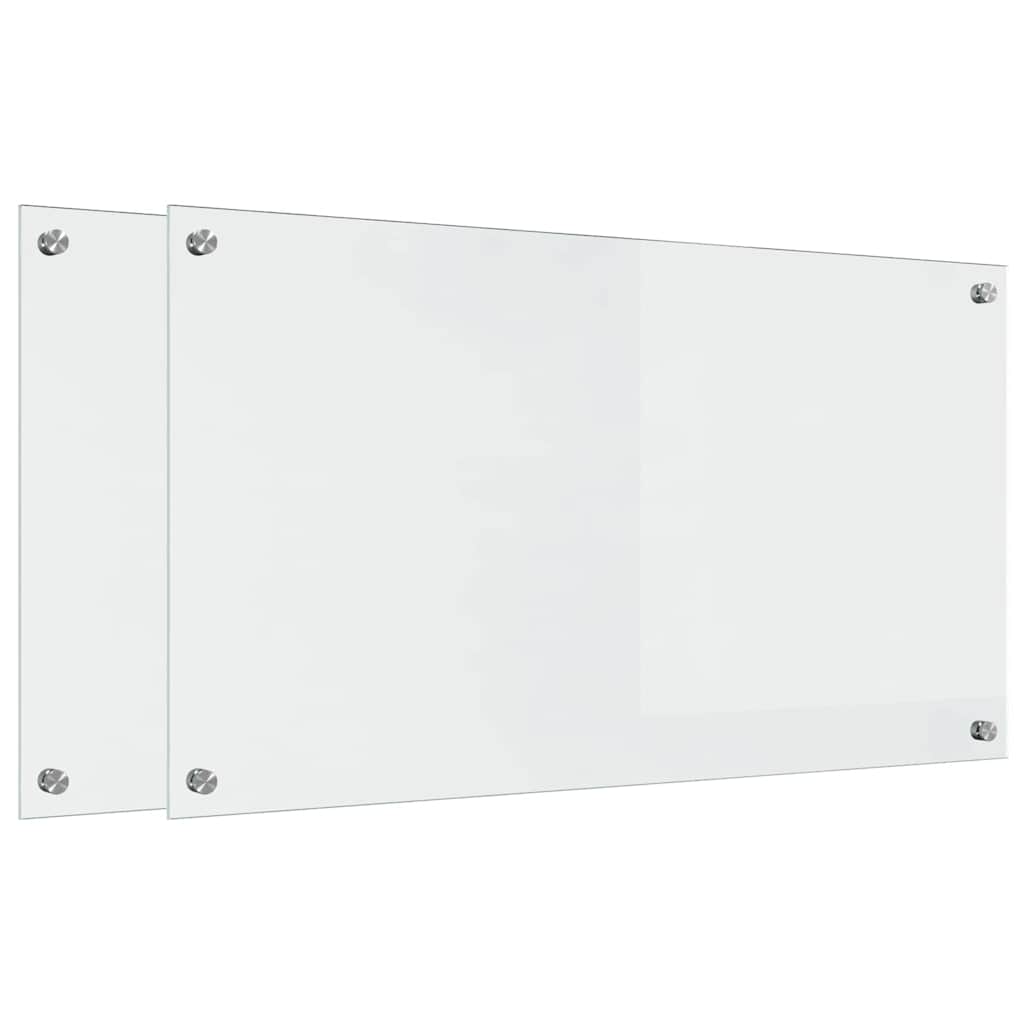 Kjøkkenbenkplate 2 pcs Gjennomsiktig 90 x 50 cm herdet glass