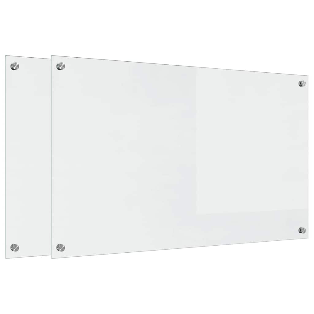 Kjøkkenbenkplate 2 pcs Gjennomsiktig 100 x 60 cm herdet glass