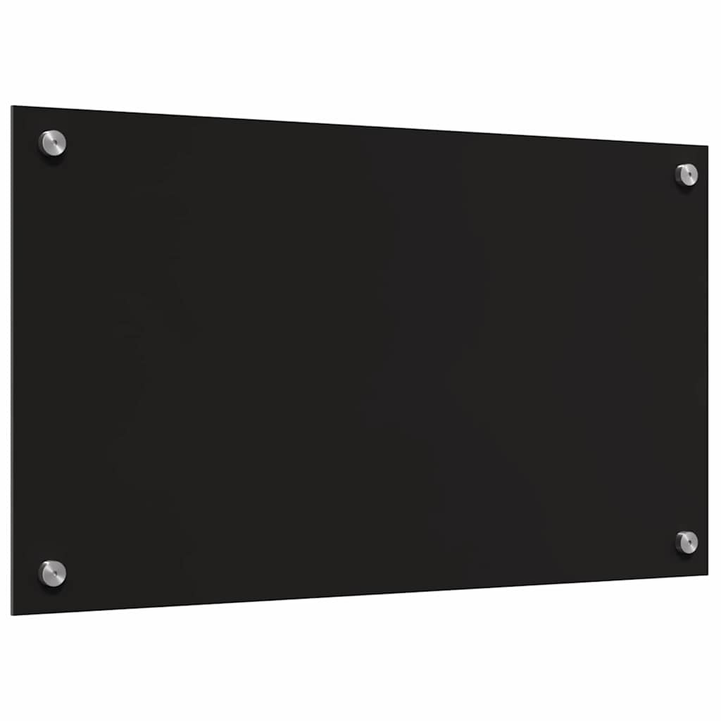Kjøkkenbenkplate 2 pcs Svart 70 x 40 cm herdet glass