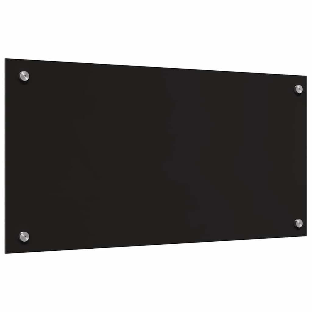 Kjøkkenbenkplate 2 pcs Svart 80 x 40 cm herdet glass