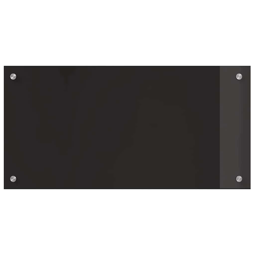 Kjøkkenbenkplate 2 pcs Svart 80 x 40 cm herdet glass