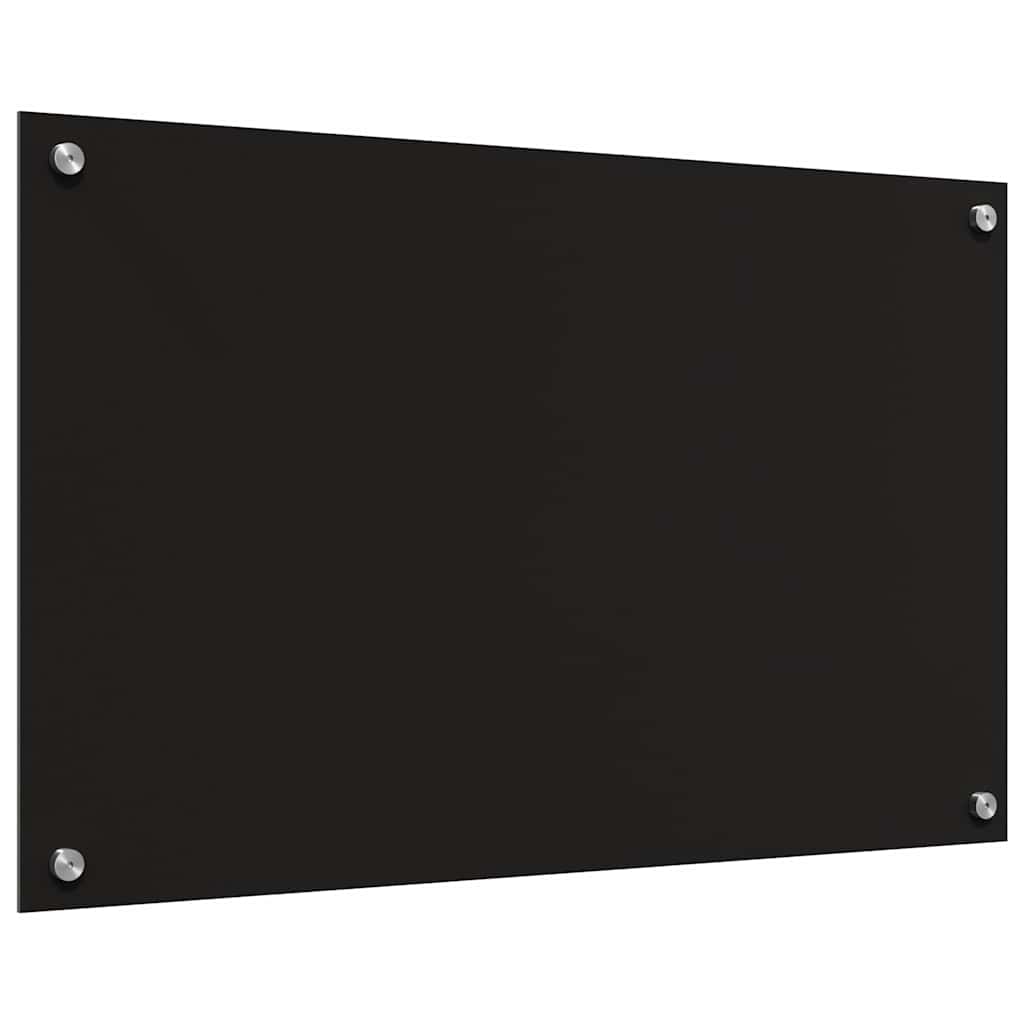 Kjøkkenbenkplate 2 pcs Svart 80 x 50 cm herdet glass