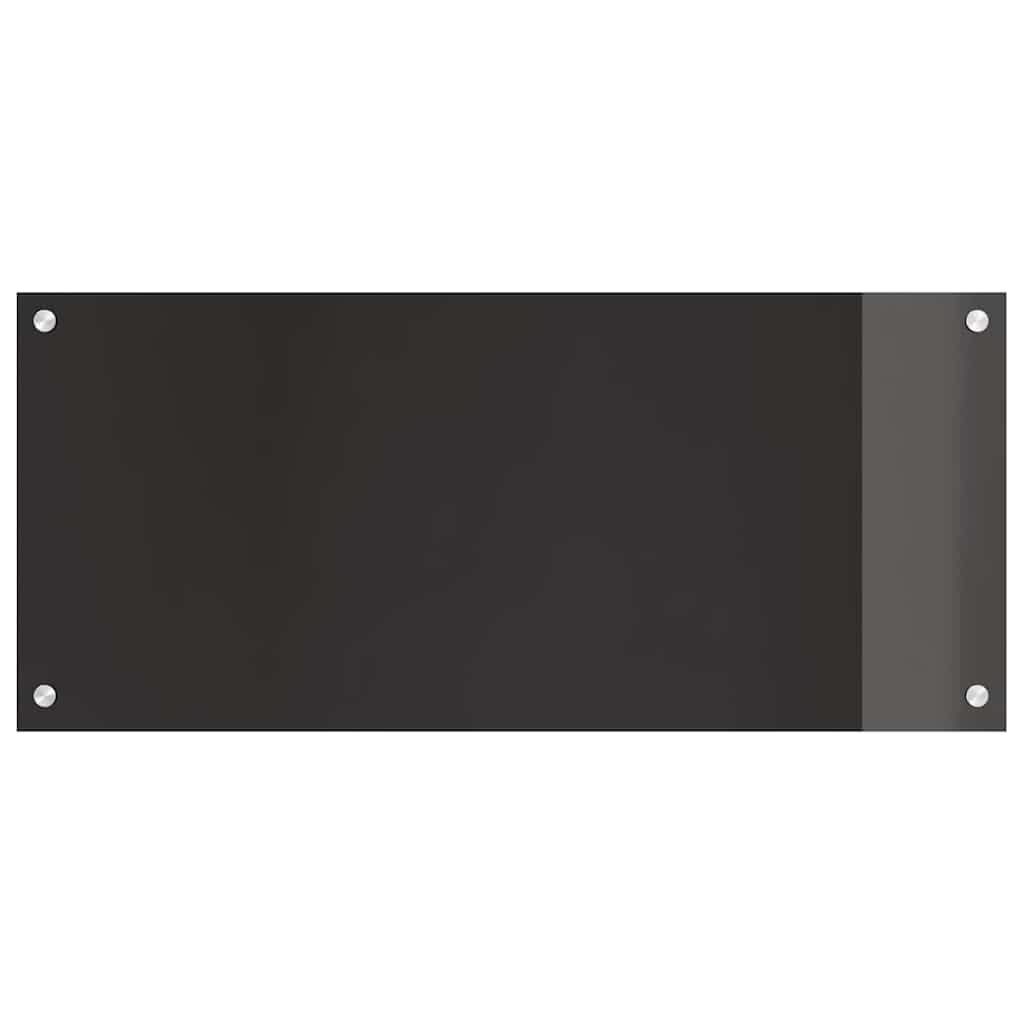 Kjøkkenbenkplate 2 pcs Svart 90 x 40 cm herdet glass