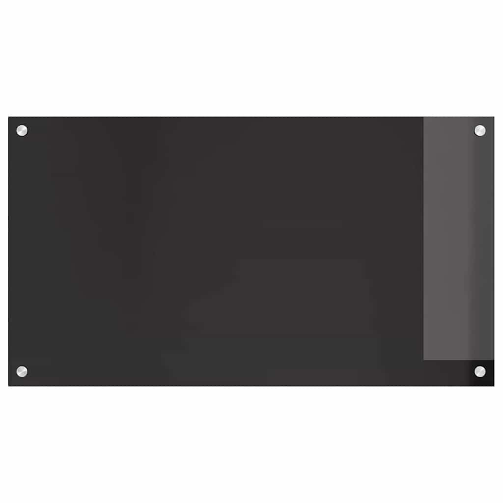 Kjøkkenbenkplate 2 pcs Svart 90 x 50 cm herdet glass