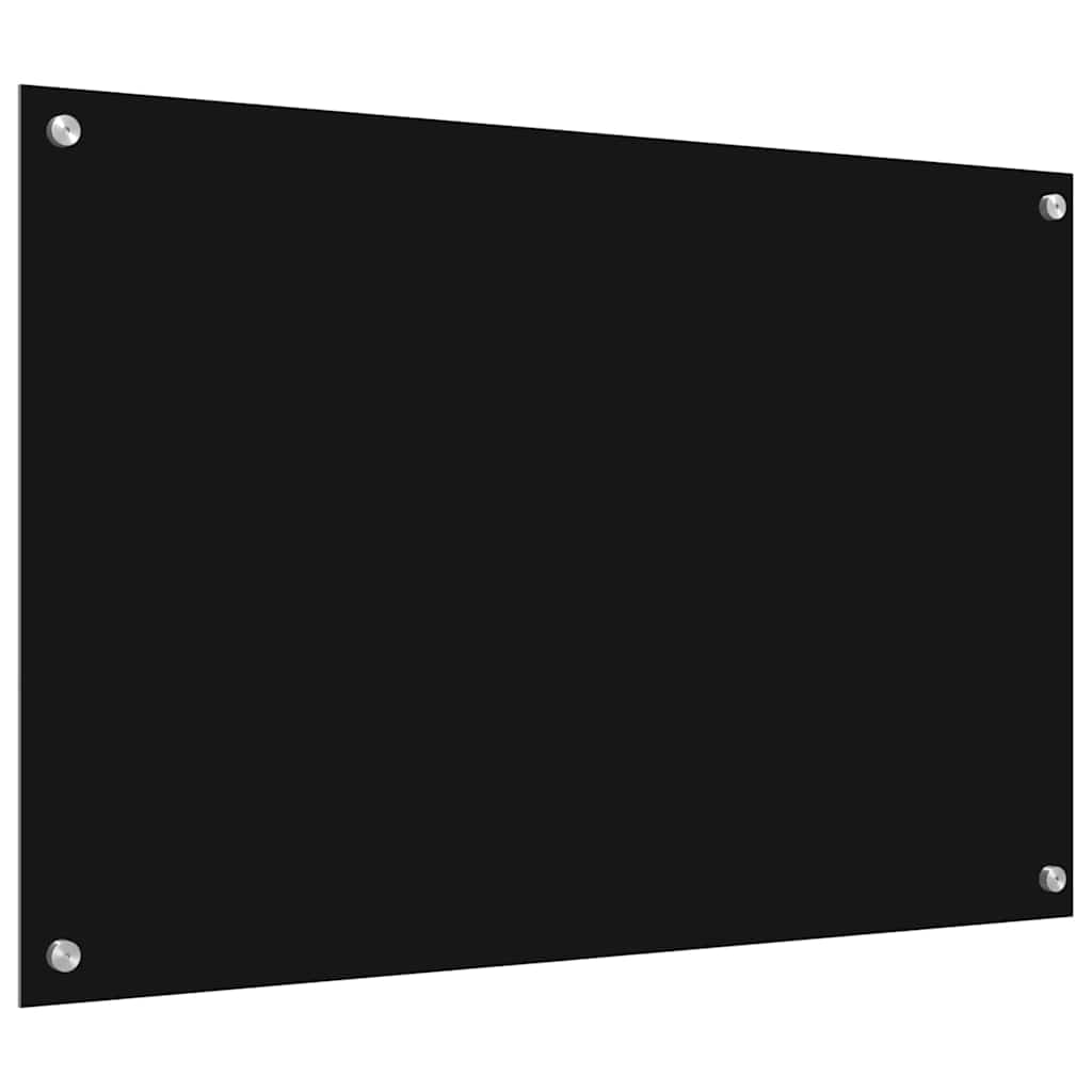 Kjøkkenbenkplate 2 pcs Svart 90 x 60 cm herdet glass