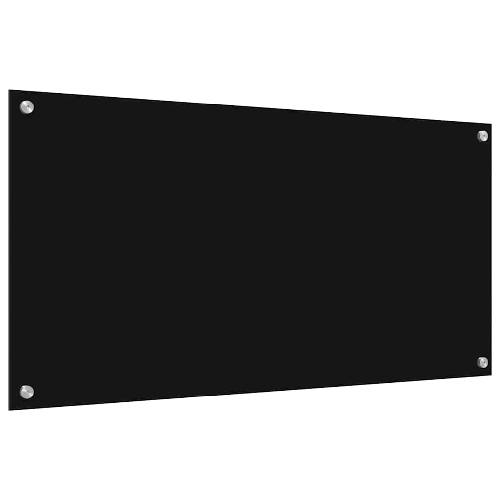 Kjøkkenbenkplate 2 pcs Svart 100 x 50 cm herdet glass