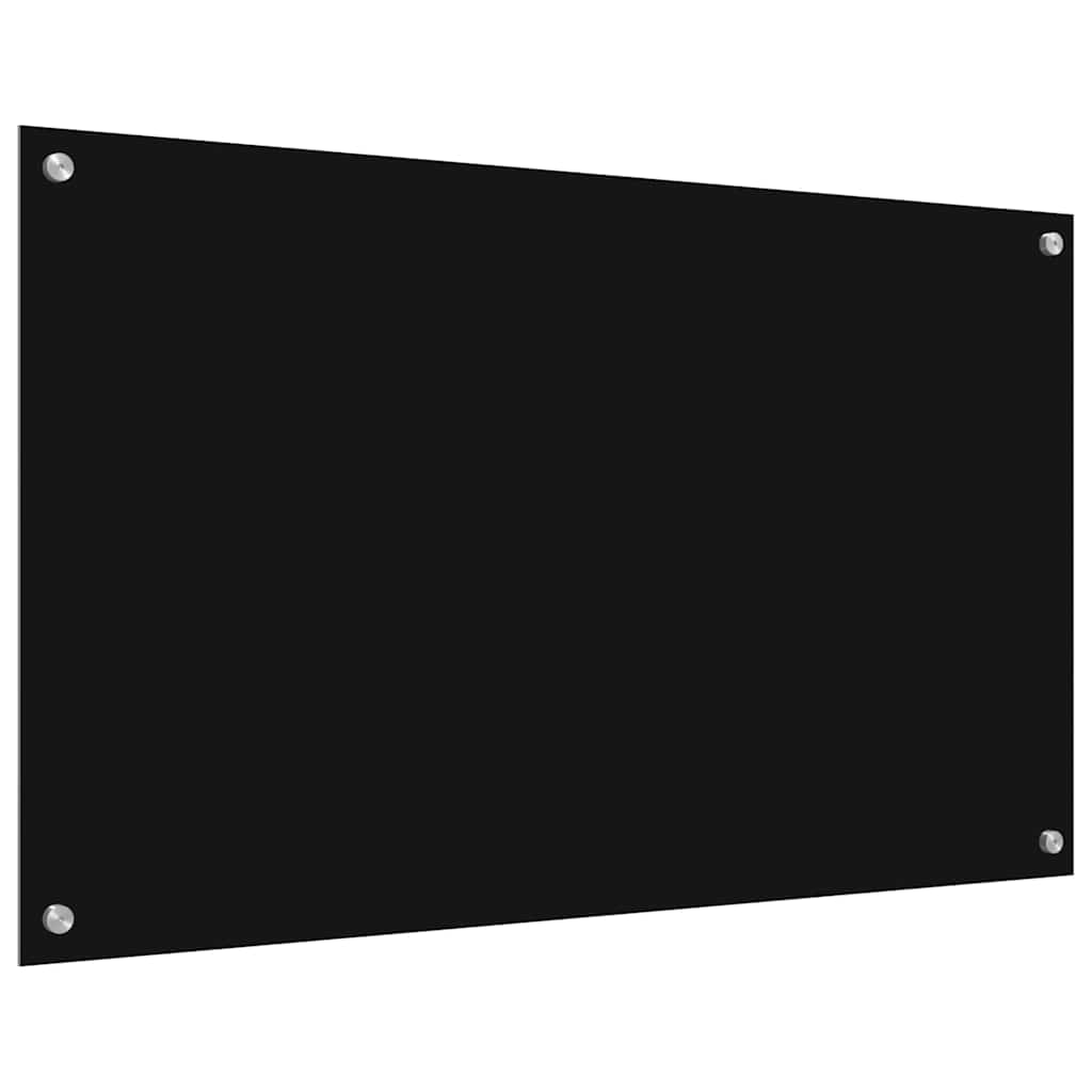 Kjøkkenbenkplate 2 pcs Svart 100 x 60 cm herdet glass