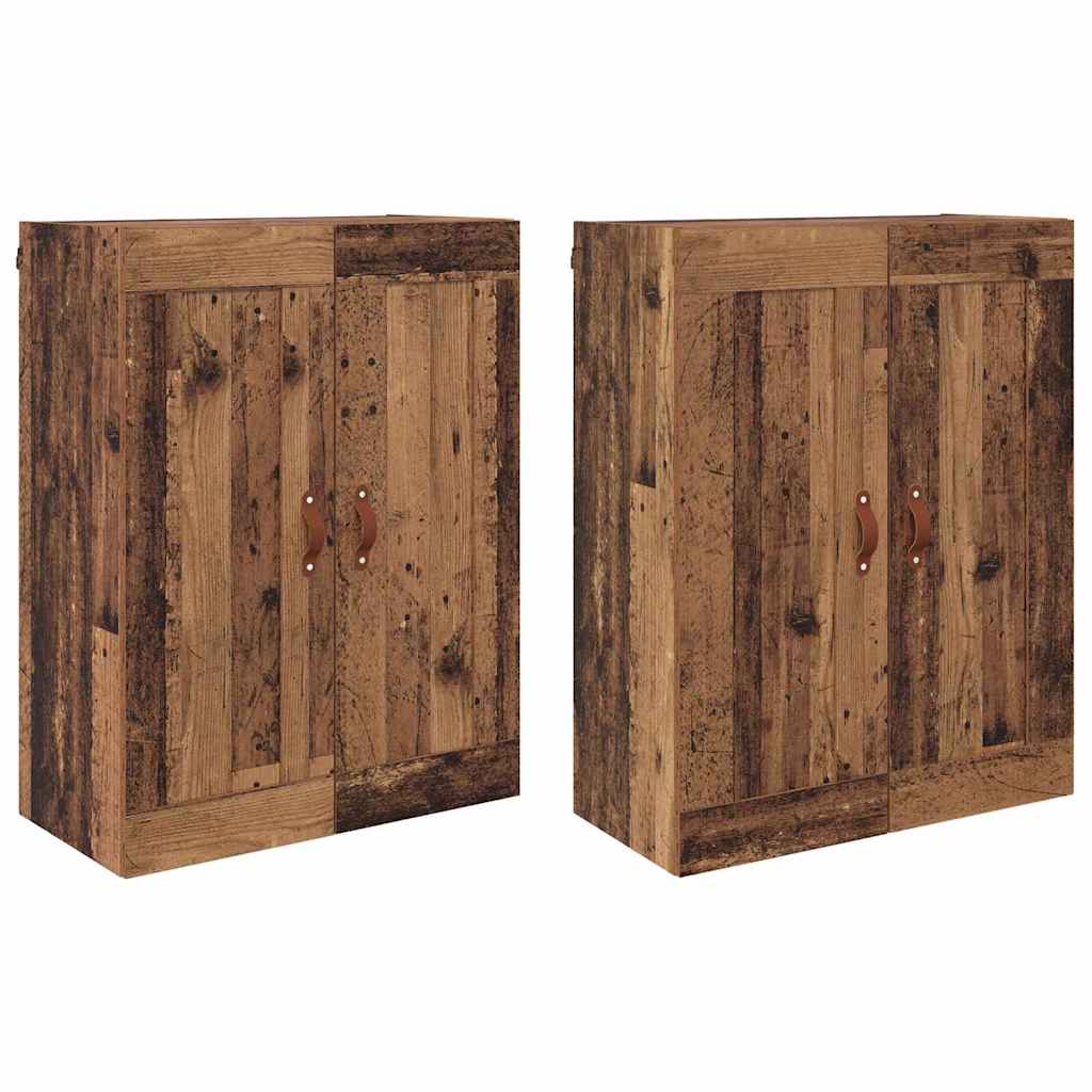 Vegghengt skap Veggmontert 2 pcs Gammelt tre 69,5 x 34 x 90 cm